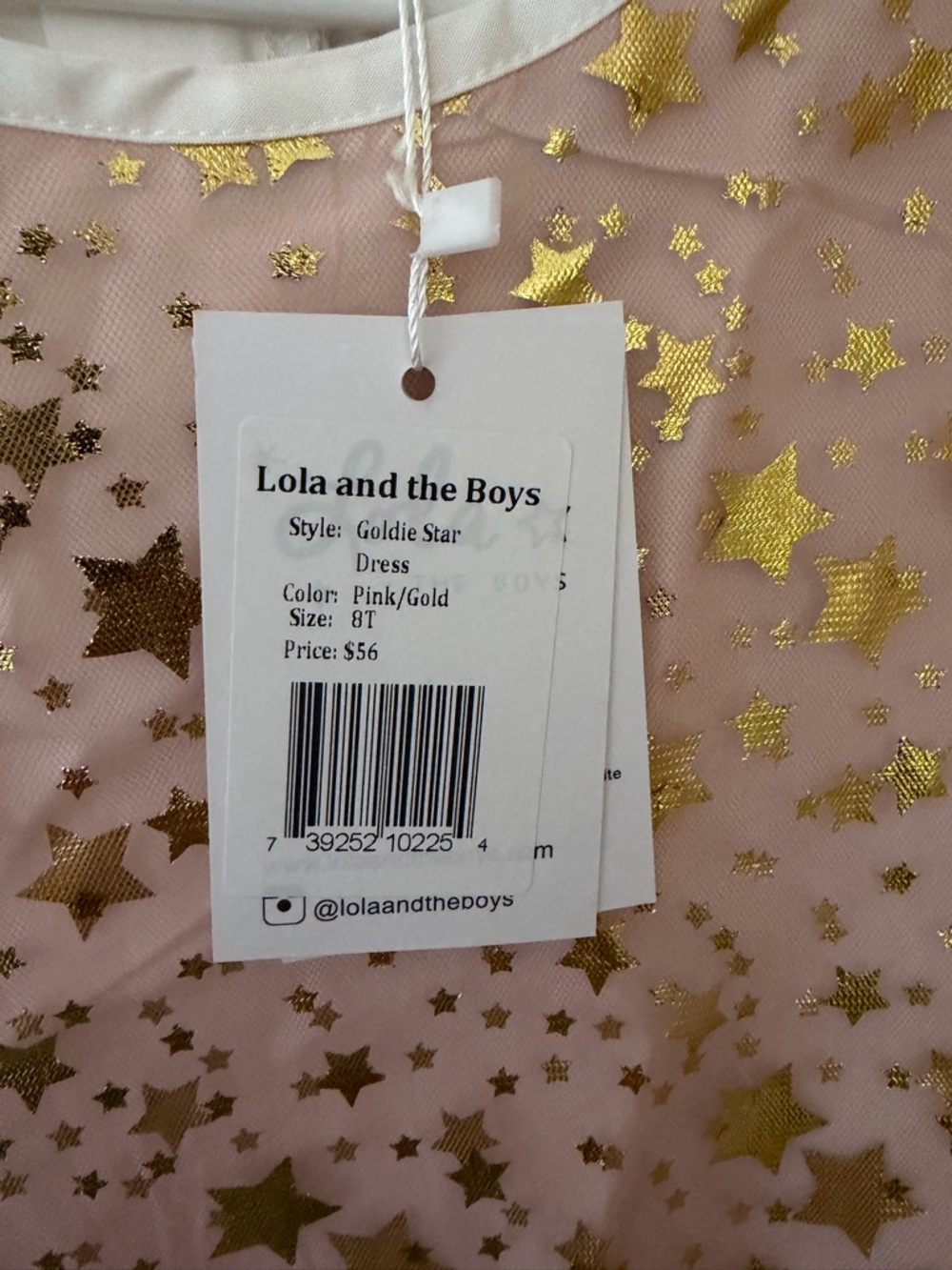 Girls Pink Star-Print Tulle Party Dress - Picture 3 of 4